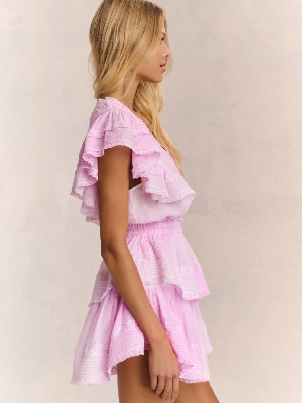 New Loveshackfancy Gwen Dress Peony Pink Size Medium - Picture 3 of 17